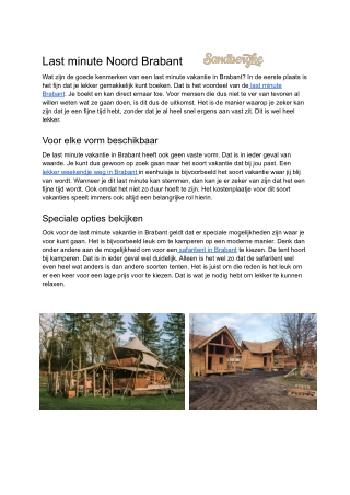 Last minute Noord Brabant - PDF - Sandberghe