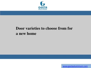 Door varieties to choose from for a new home