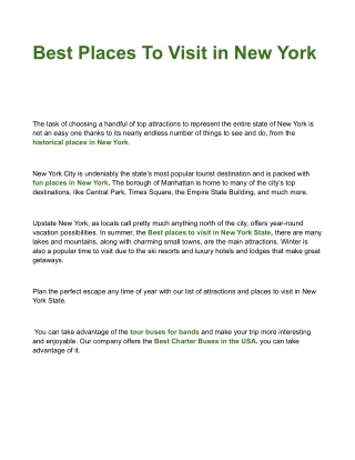 Best Places To Visit in New York