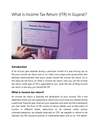 What Is Income Tax Return (ITR) In Gujarat-