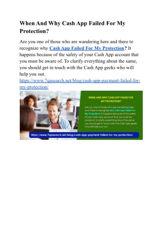 When And Why Cash App Failed For My Protection?