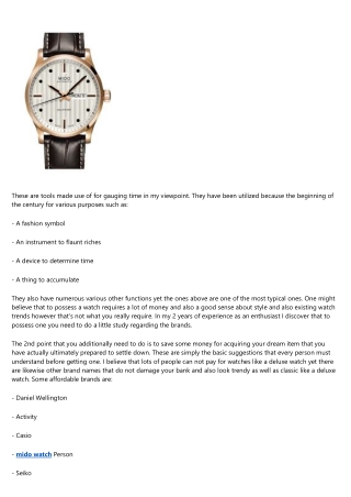 An Introduction to Watches