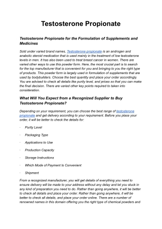 Testosterone Propionate