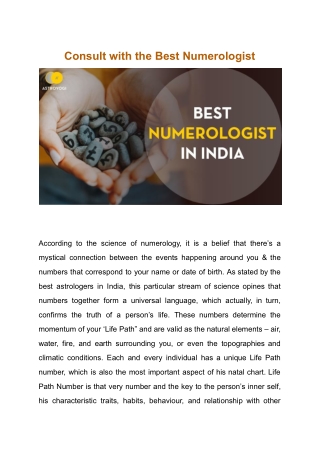 Consult with Best Numerologist