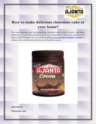 Cocoa Powder Brands In India