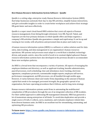 Best Human Resource Information System Software - Qandle