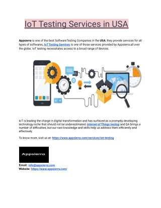 IoT Testing Services in the USA