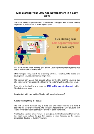 Kick-starting Your LMS App Development in 4 Easy Ways
