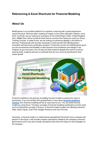 Referencing & Excel Shortcuts for Financial Modeling