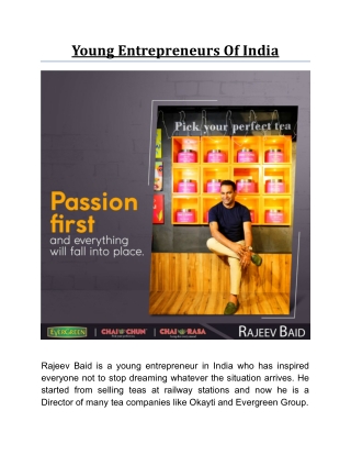 Young Entrepreneurs Of India