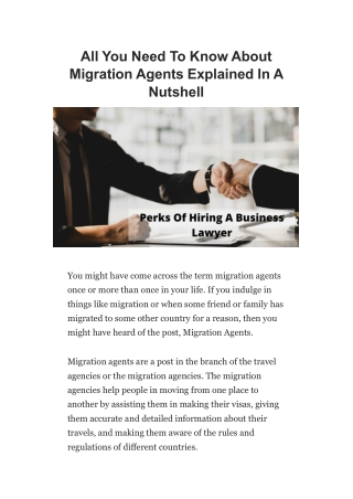 All You Need to Know About Migration Agents Explained In a Nutshell