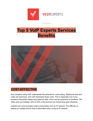 Top 5 VoIP Experts Services Benefits