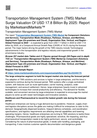 Transportation Management System Market Surge Valuation Of USD 17.8 bn by 2025