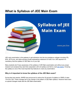 What is Syllabus of JEE Main Exam.docx