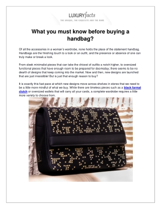 What you must know before buying a handbag