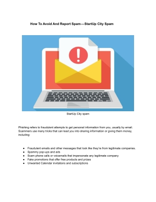 How To Avoid And Report Spam — StartUp City Spam