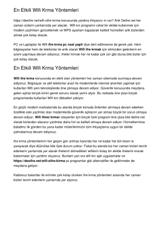 En Etkili Wifi Kırma Yöntemleri