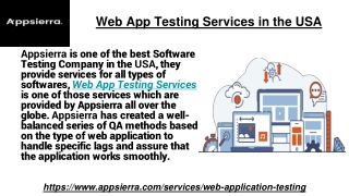 Web Application Testing Services in the USA