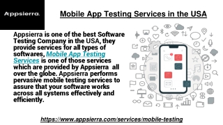 Mobile Application Testing Services in the USA