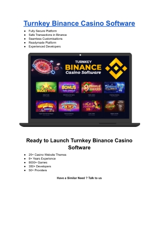 Turnkey Binance Casino Software