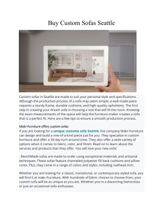 Buy Custom Sofas Seattle
