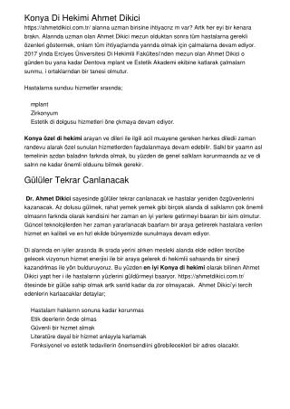 Konya Diş Hekimi Ahmet Dikici