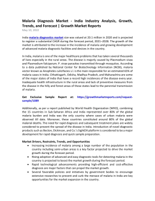 Malaria Diagnosis Market