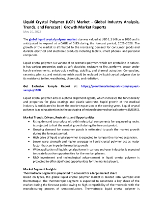 Liquid Crystal Polymer (LCP) Market