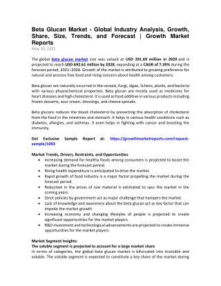 Beta Glucan Market