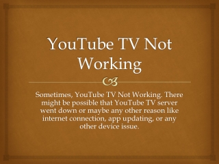 YouTube TV Not Working