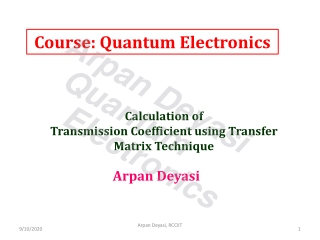 Transfer Matrix Technique applied on quantum well