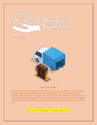 Free Stuffs In Edinburgh | Donatefurniture.co.uk