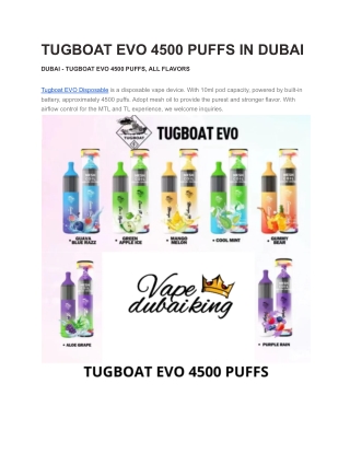 TUGBOAT EVO 4500 PUFFS IN DUBAI