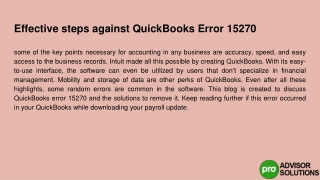 Who's Effective Steps Against QuickBooks Error 15270 Learn More