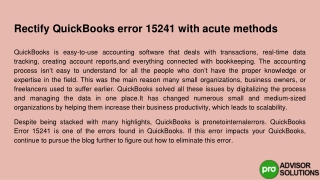 Learn QuickBooks Fix Error 15241 With Fast Methods