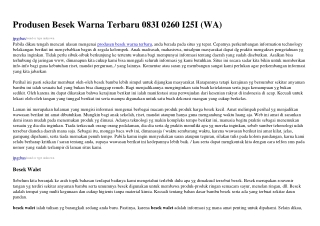 Produsen Besek Warna Terbaru 08౩I·0ᒿ60·Iᒿ5I[WA]