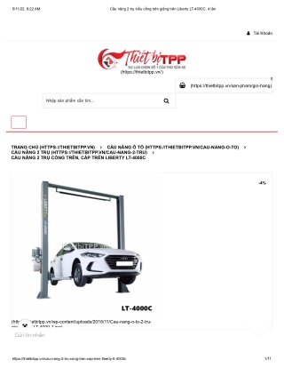 Cầu nâng 2 trụ kiểu giằng trên Liberty LT-4000C