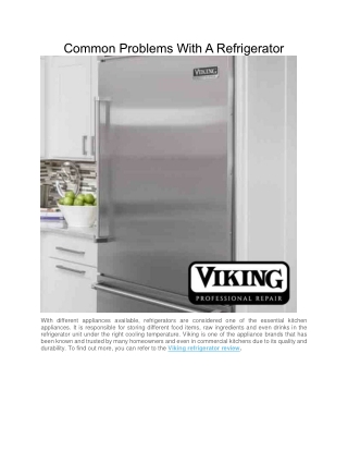 Common Problems With A Refrigerator