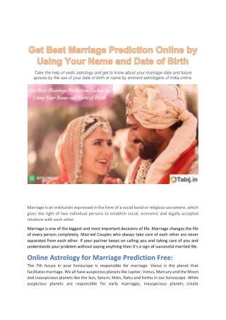 Get Best Marriage Prediction Online by Using Your Name and Date of Birth-converted