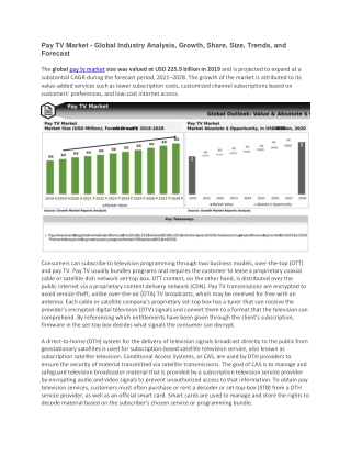 Pay TV Market