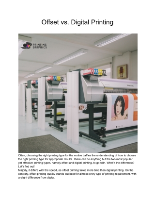 Offset vs. Digital Printing