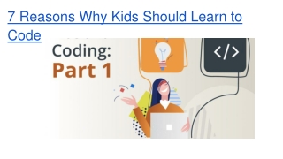 7 Reasons Why Kids Should Learn to Code