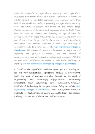 Ready to enrol in one of the Top Engineering Colleges in Coimbatore