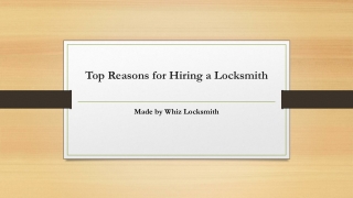 Top Reasons for Hiring a Locksmith