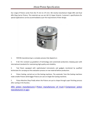 About Piston Specification (1)