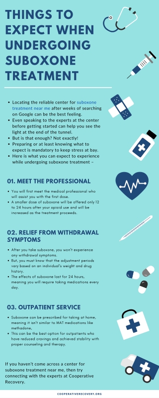 Things to expect when undergoing suboxone treatment