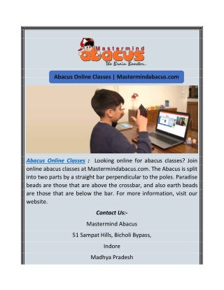 Abacus Online Classes | Mastermindabacus.com