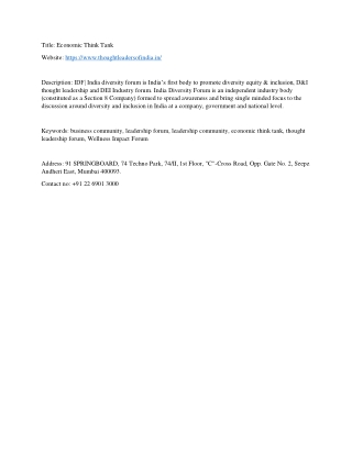Economic Think Tank