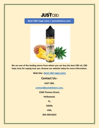 Best CBD Vape Juice | justcbdstore.com