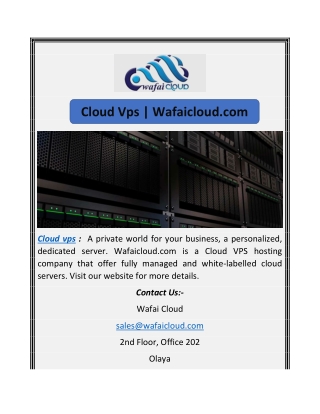 Cloud Vps | Wafaicloud.com